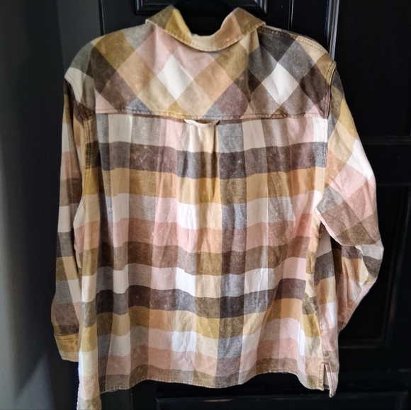 Arizona Jean Company Plaid Shirt in Brown and Cream - Picture 2 of 3